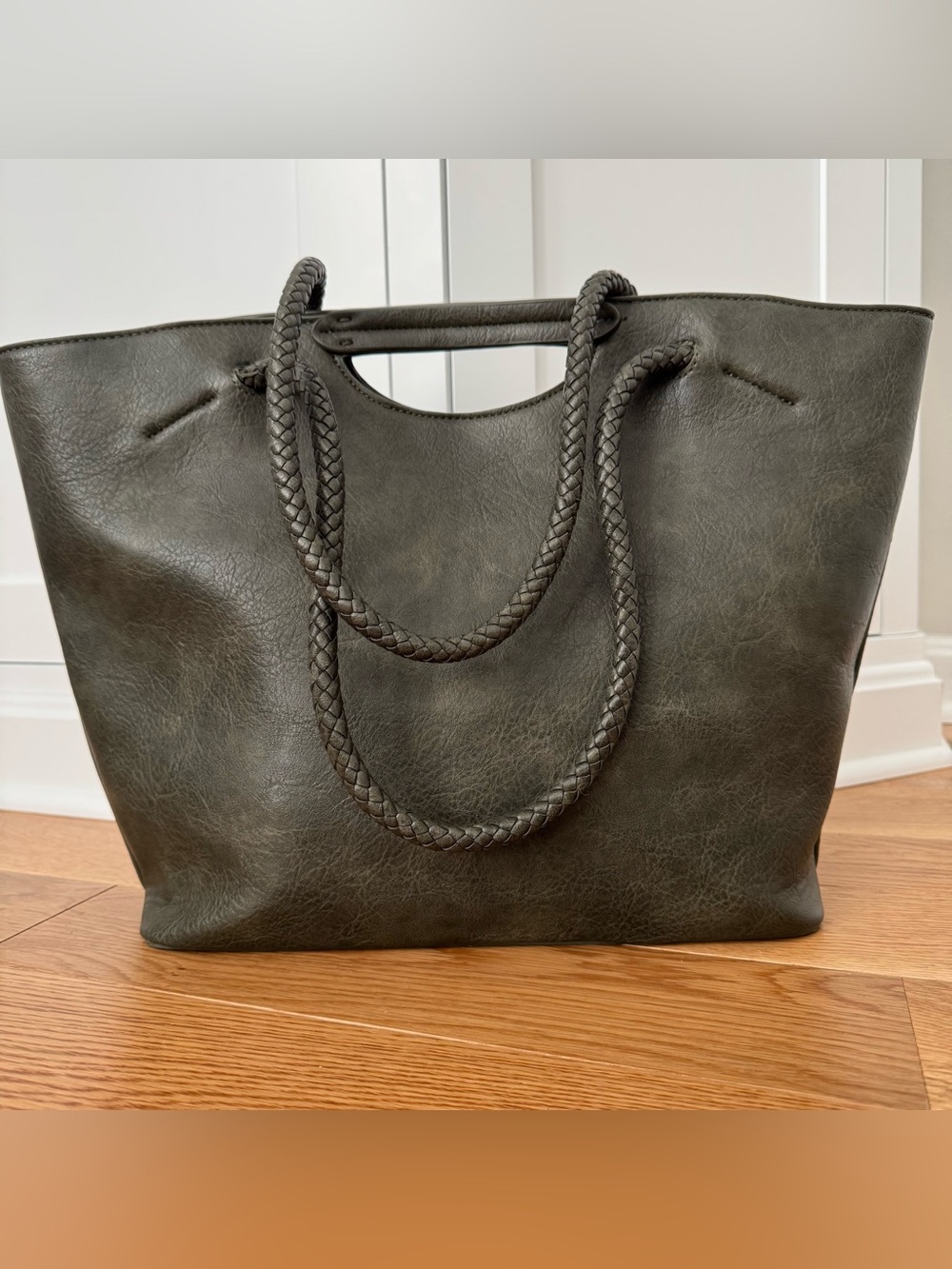 Deux Lux Green Vegan Leather Tote Bag